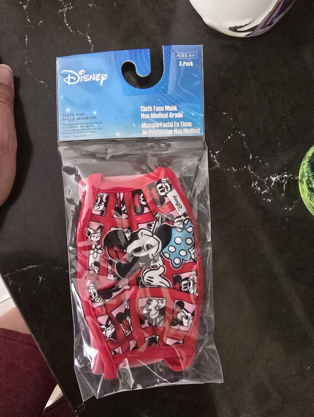 Disney Kids Minnie Mouse Face Masks 3 Pack Nwt